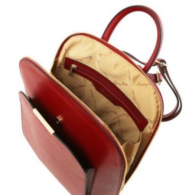 Tuscany Leather TL Bag Saffiano Leather Backpack For Women Red #3