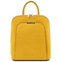 Tuscany Leather TL Bag Saffiano Leather Backpack For Women Yellow