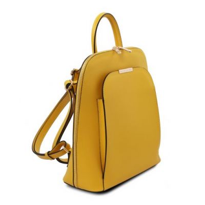 Tuscany Leather TL Bag Saffiano Leather Backpack For Women Yellow #2