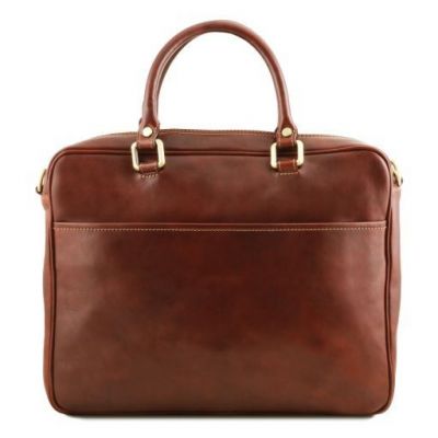 Tuscany Leather Pisa Dark Brown Leather Laptop Briefcase #6