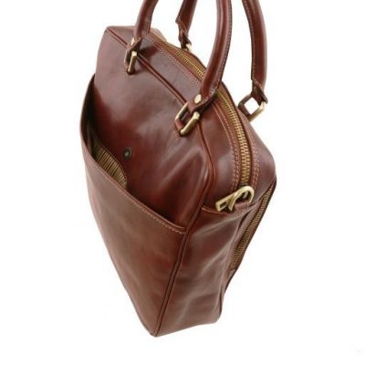 Tuscany Leather Pisa Brown Leather Laptop Briefcase #8
