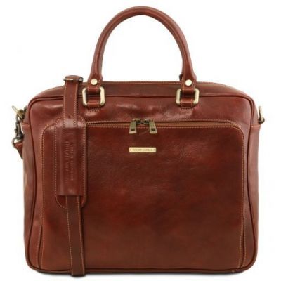 Tuscany Leather Pisa Dark Brown Leather Laptop Briefcase #2