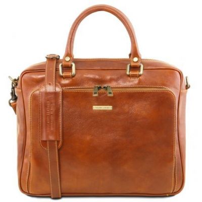 Tuscany Leather Pisa Dark Brown Leather Laptop Briefcase #4