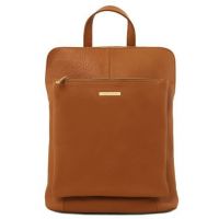 Tuscany Leather TL Bag Soft Leather Backpack For Women Cognac
