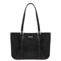 Tuscany Leather Annalisa Shopping Bag With Two Handles Black
