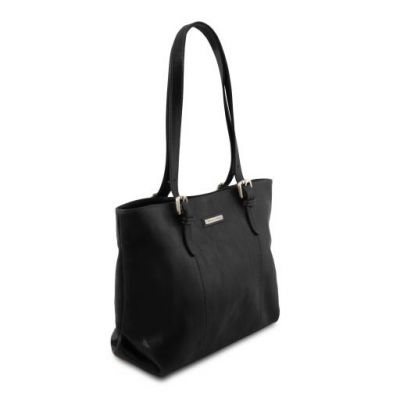 Tuscany Leather Annalisa Shopping Bag With Two Handles Black #2