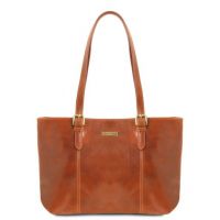 Tuscany Leather Annalisa Shopping Bag With Two Handles Honey