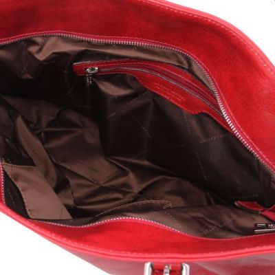 Tuscany Leather Annalisa Shopping Bag With Two Handles Red #4