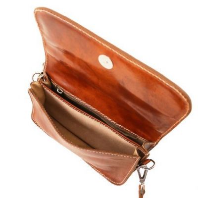 Tuscany Leather Carmen Leather Shoulder Bag With Flap Honey #2