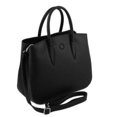 Tuscany Leather Camelia Leather Handbag Black #2