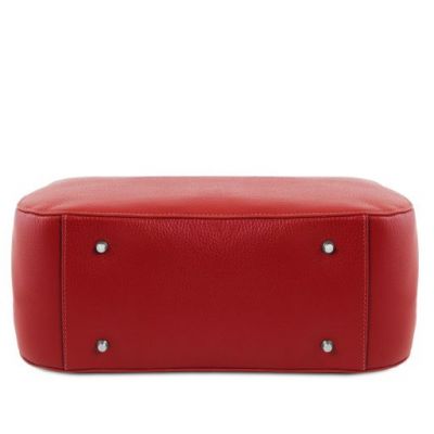 Tuscany Leather Camelia Leather Handbag Lipstick Red #3