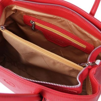 Tuscany Leather Camelia Leather Handbag Lipstick Red #4