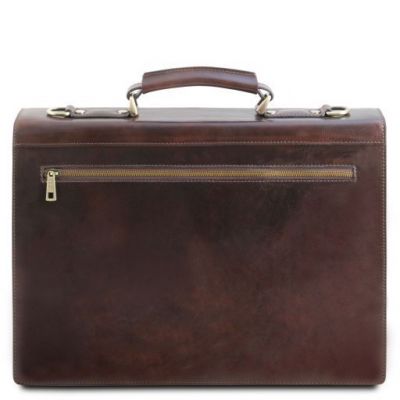 Tuscany Leather Cremona Briefcase 3 Compartments Dark Brown #4