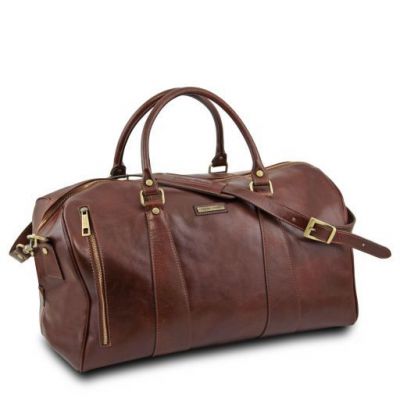 Tuscany Leather Voyager Travel Leather Duffle Bag Large Size Brown #2