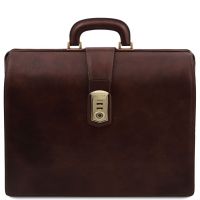 Tuscany Leather Canova Dark Brown Leather Doctor Bag Briefcase