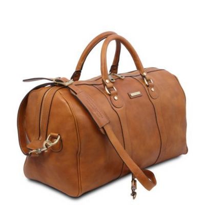Tuscany Leather Oslo Travel Leather Duffle Bag Weekender Bag  Natural #4