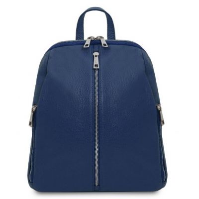 Tuscany Leather Soft Leather Backpack For Women Dark Blue
