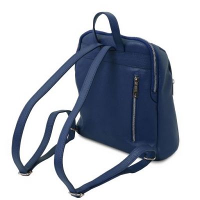 Tuscany Leather Soft Leather Backpack For Women Dark Blue #3