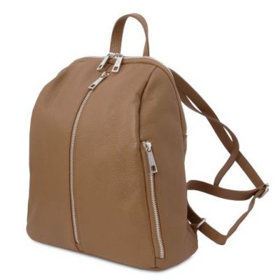 Tuscany Leather Soft Leather Backpack For Women Taupe #2