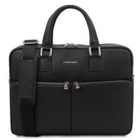 Tuscany Leather Treviso Leather Laptop Briefcase Black