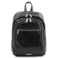 Tuscany Leather Perth 2 Compartments Leather Backpack Black
