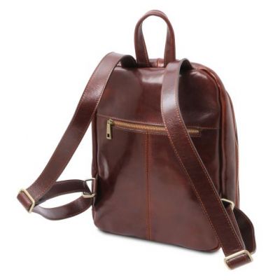 Tuscany Leather Perth 2 Compartments Leather Backpack Brown #3