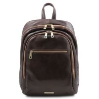 Tuscany Leather Perth 2 Compartments Leather Backpack Dark Brown