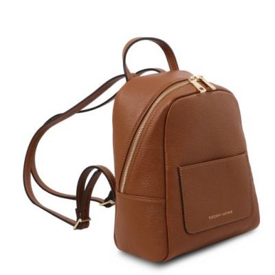 Tuscany Leather TL Bag Small Soft Leather Backpack For Women Cognac #2
