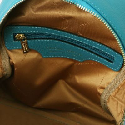 Tuscany Leather TL Bag Small Soft Leather Backpack For Women Turquoise #4