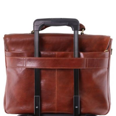 Tuscany Leather Alessandria Multi Compartment Smart Laptop Briefcase Brown #5