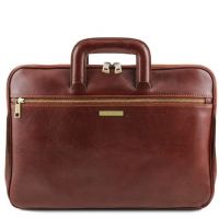 Tuscany Leather Caserta Document Leather Briefcase Brown