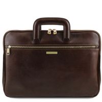 Tuscany Leather Caserta Document Leather Briefcase Dark Brown
