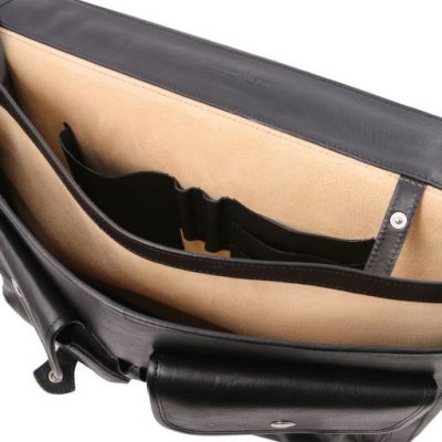 Tuscany Leather Ancona Leather Messenger Bag Black #6