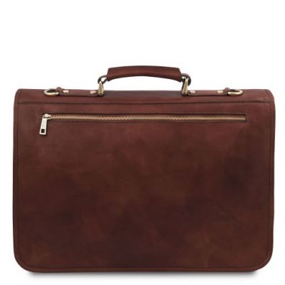Tuscany Leather Ancona Leather Messenger Bag Brown #3