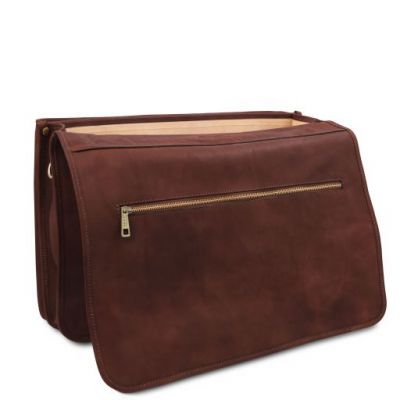 Tuscany Leather Ancona Leather Messenger Bag Brown #5