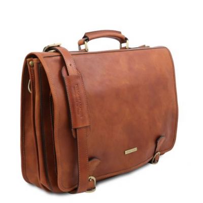 Tuscany Leather Ancona Leather Messenger Bag Natural #2