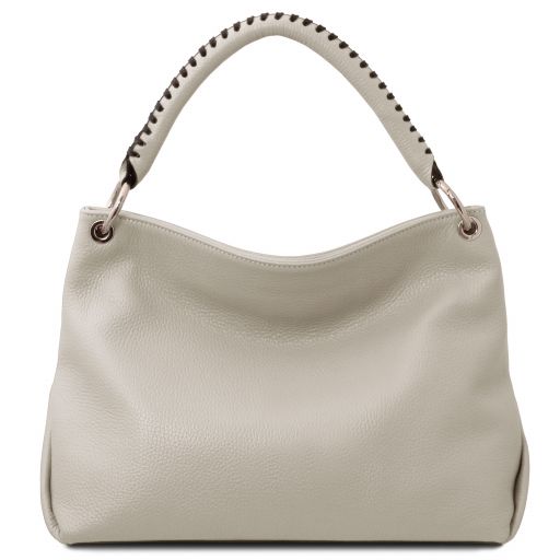 Bagswithclass: Tuscany Leather Soft Leather Handbag Light Grey, Handbags,  BWC-TL142087-LightGrey