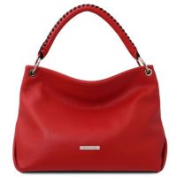 Tuscany Leather Soft Leather Handbag Lipstick Red