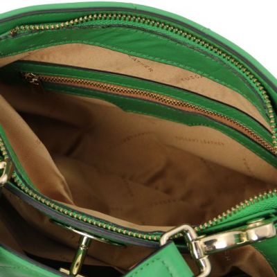 Tuscany Leather Bag Soft Quilted Leather Handbag Green #6