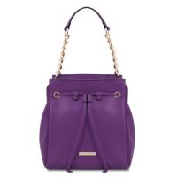 Tuscany Leather Soft Leather Bucket Bag Purple