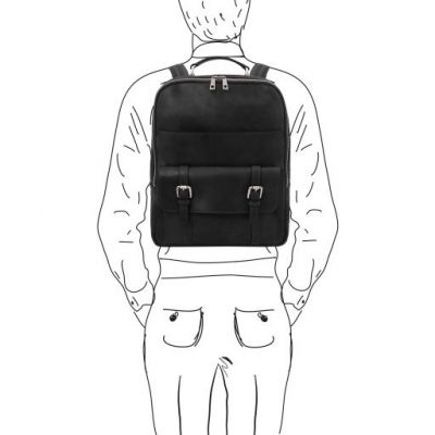 Tuscany Leather Nagoya Laptop Backpack Black #6