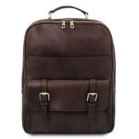 Tuscany Leather Nagoya Laptop Backpack Dark Brown