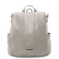 Tuscany Leather TL Bag Soft Leather Backpack Light Grey
