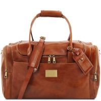 Tuscany Leather Voyager Travel Leather Bag With Side Pockets Honey