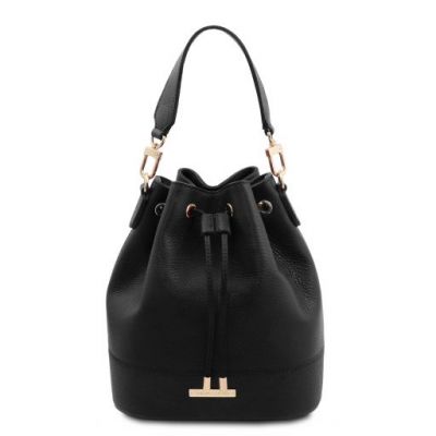 Tuscany Leather Leather Bucket Bag Black #1