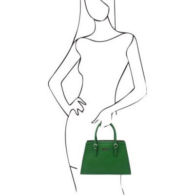 Tuscany Leather TL Bag Leather Handbag Green #8