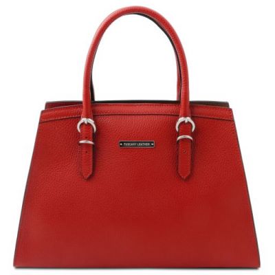 Tuscany Leather Handbag Lipstick Red