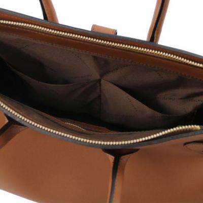 Tuscany Leather TL Bag Leather Handbag Cognac #6