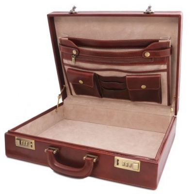 Tuscany Leather Milano Leather Attaché Briefcase Brown #6