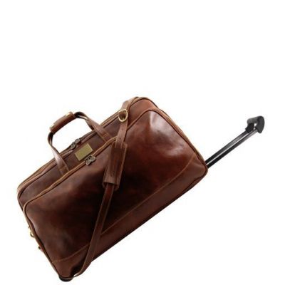 Tuscany Leather Bora Bora Trolley Leather Bag Small Size Dark Brown #4